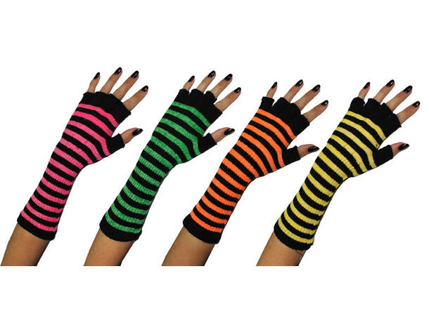 Hansker - Fingerløse - Striper, Ass. 1 Par - 27cm