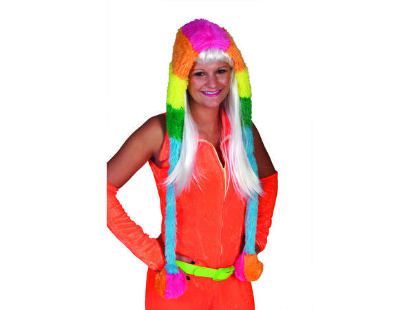 Hatt - Regnbue - Krusete 1 Hatt - Onesize