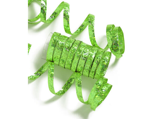 Holografiske Serpentiner Limegrønn Serpentiner 1,9m - 10 remser pr pakke