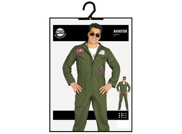 Jagerpilot - Onepiece - Grønn 1 Herrekostyme - Str 48-50 (M) 