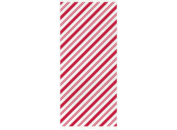 Julenisse - Røde striper 20 Cellofanposer - 28x13cm, inkl lukkere