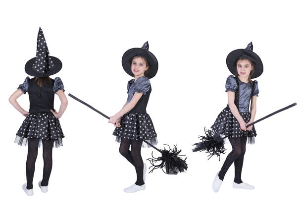 Kostyme - Heks - Skinnende Stjerne 1 Kjole og hatt 