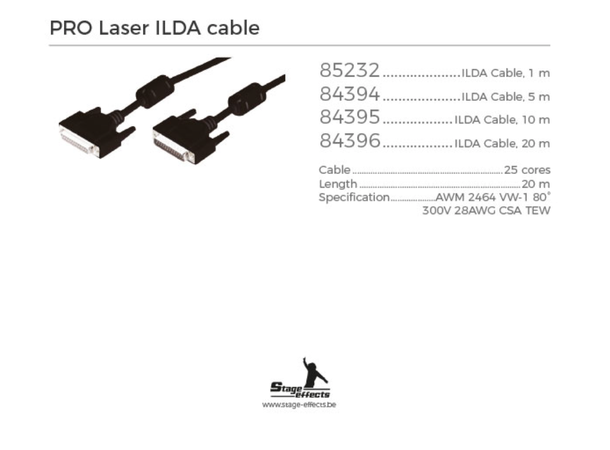 Laser ILDA kabel Lengde: 1m