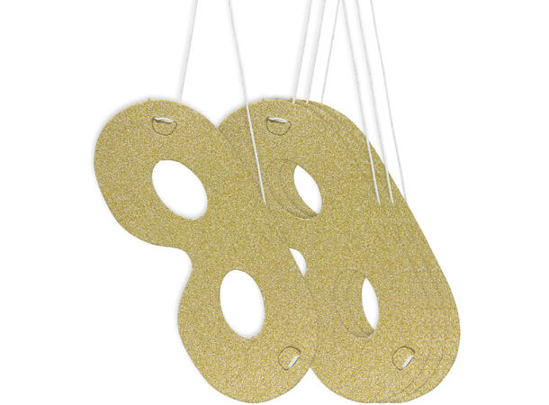 Masker - Metallic Gull 4 stk masker i papir med strikk