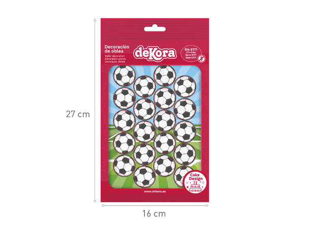 Mini fotball kakeskilt i spiselig papir 20 spiselige kakeskilt - 3,4cm