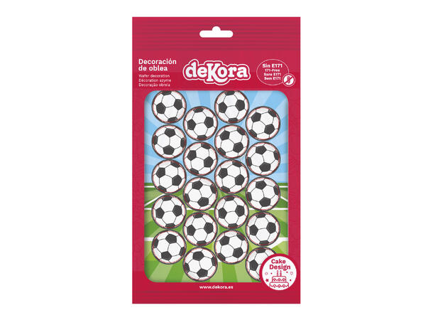Mini fotball kakeskilt i spiselig papir 20 spiselige kakeskilt - 3,4cm