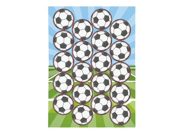 Mini fotball kakeskilt i spiselig papir 20 spiselige kakeskilt - 3,4cm