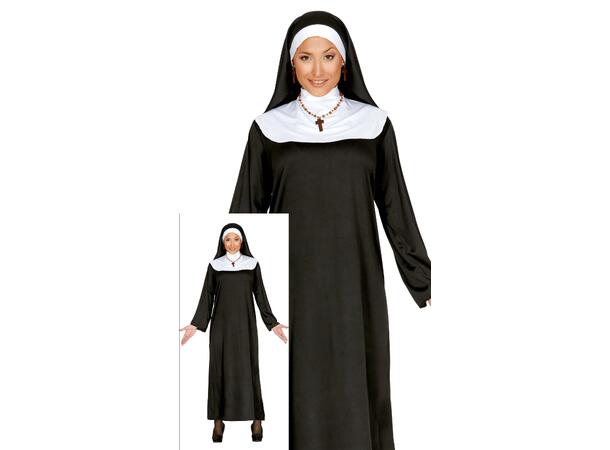 Nonne - Sort lang - Drakt og hodeplagg 1 Damekostyme - Str 38-40 (M) 