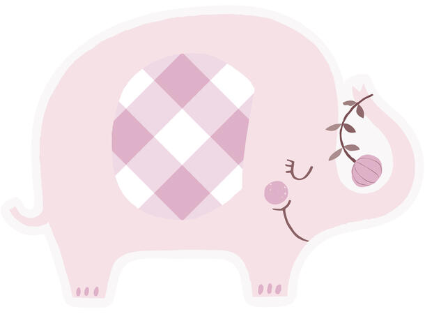 Pink Floral Elephant 8 Invitasjoner i papir