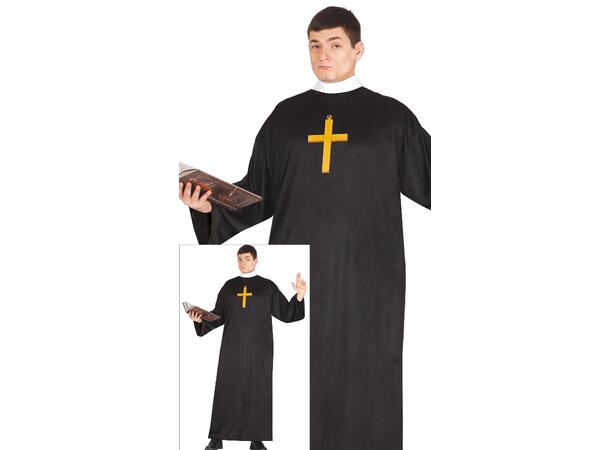 Prestekjole - m/krage - Sort 1 Herrekostyme - Str 48-50 (M) 