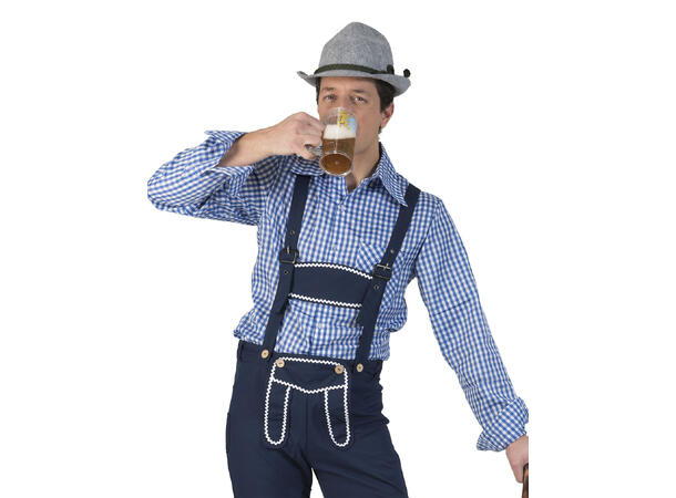 Skjorte - Oktoberfest - Blå/Hvit Ruter 1 Skjorte - Herre