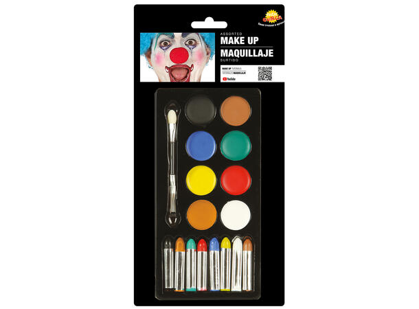 Sminkesett - Assorterte farger 1 ett - 8 Vannfarger og 8 stifter 