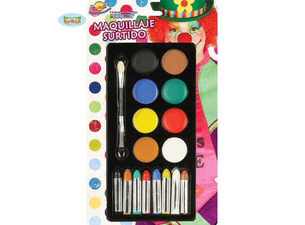 Sminkesett - Assorterte farger 1 ett - 8 Vannfarger og 8 stifter 