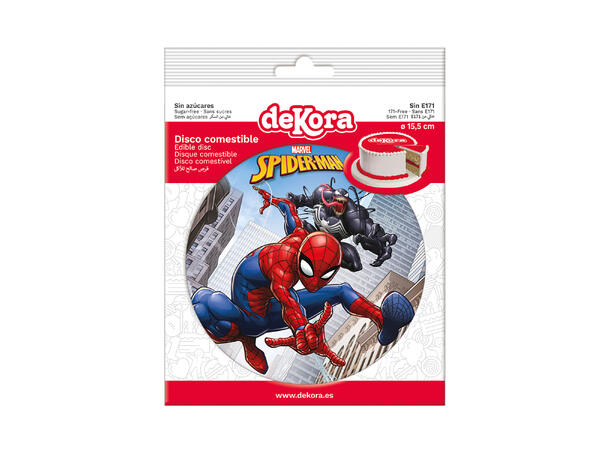 Spiderman 1 Spiselig kakeskilt -sukkerfri - 15,5cm