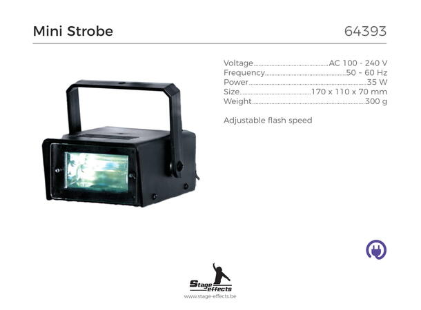 Strobe lampe - mini LED Mål: 17x11x7cm - 35W