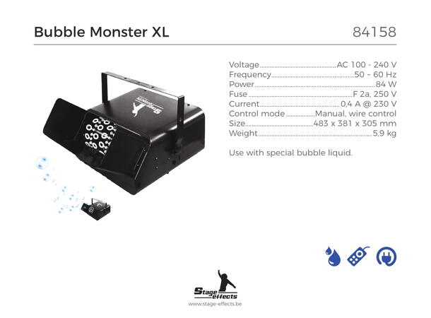 Såpeboblemaskin - Monster XL Mål: 48x38x31cm - 5,9kg