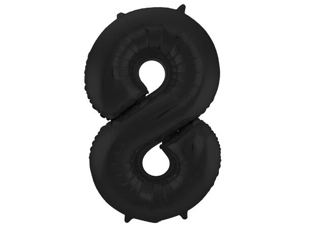 Tallballong - Matt Sort 8 1 Folieballong - 86cm (34") 