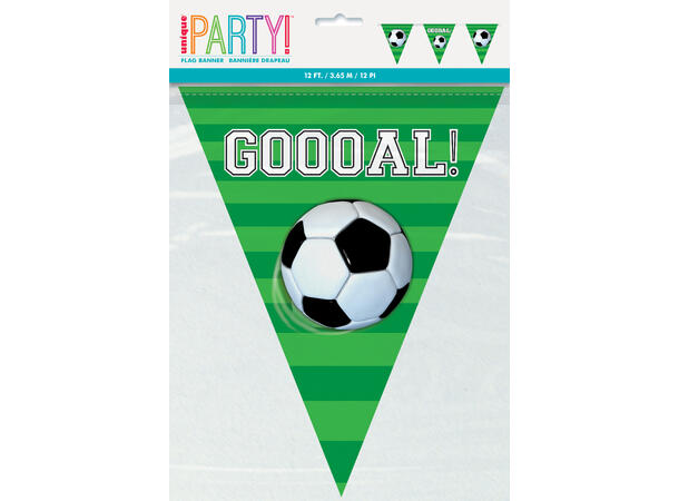 3D Fotball 1 Flaggbanner i plast - 3,65m