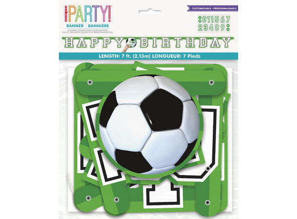 3D Fotball 1 Leddbanner i papir - 2,13m