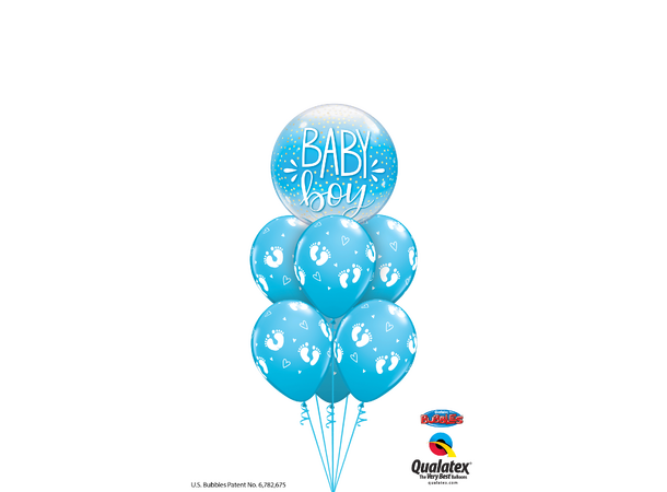Baby Boy Blue & Confetti Dots 1 Bubbleballong - 56cm (22")
