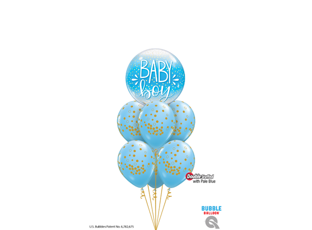 Baby Boy Blue & Confetti Dots 1 Bubbleballong - 56cm (22")