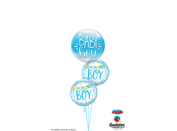 Baby Boy Blue & Confetti Dots 1 Bubbleballong - 56cm (22")
