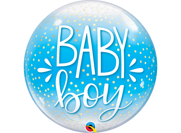Baby Boy Blue & Confetti Dots 1 Bubbleballong - 56cm (22")