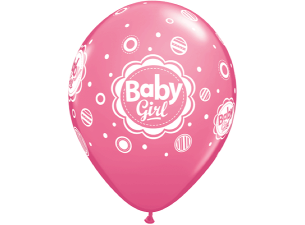 Baby Girl Dots 6 gummiballonger - 28cm (11")