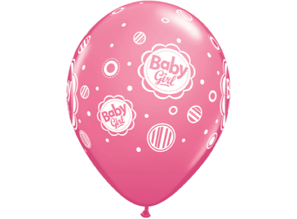 Baby Girl Dots 6 gummiballonger - 28cm (11")
