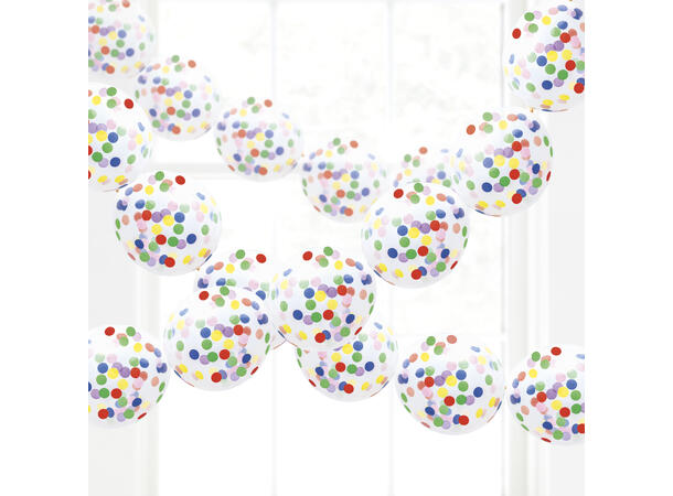Ballonggirlander med Konfetti 15 Linkballonger 12" (30cm)