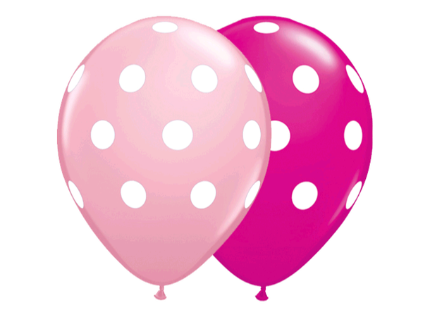 Big Polka Dots 25 gummiballonger - 28cm (11")