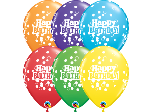 Birthday Confetti Dots 25 gummiballonger - 28cm (11")