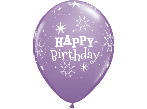 Birthday Purple Sparkle 25 gummiballonger - 28cm (11")
