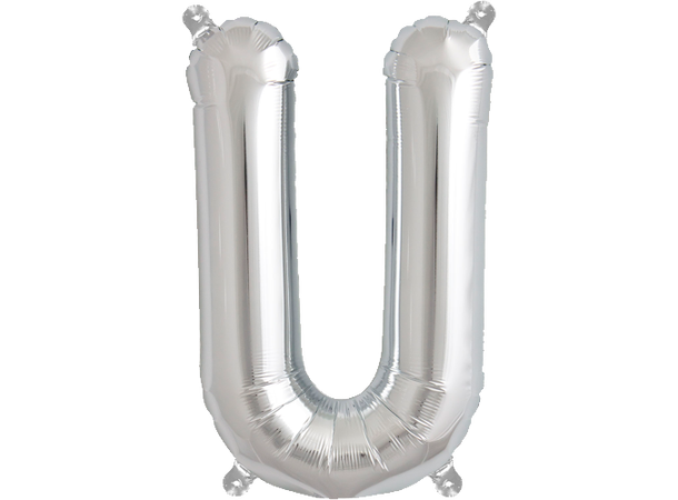 Bokstav U Silver 1 Folieballong - 86cm (34")