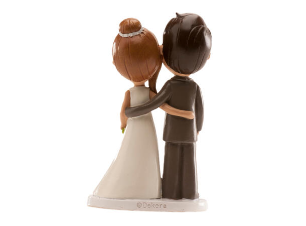 Brudepar - Animert stil "Old fashion" 1 Kakefigur i plast - 14cm 
