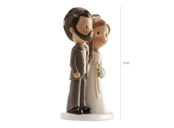Brudepar - Animert stil "Old fashion" 1 Kakefigur i plast - 14cm 
