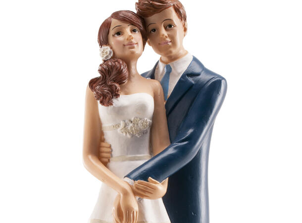 Brudepar - Klassisk 1 Kakefigur i plast - 18cm 