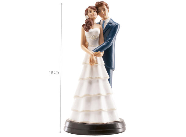 Brudepar - Klassisk 1 Kakefigur i plast - 18cm 