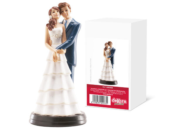 Brudepar - Klassisk 1 Kakefigur i plast - 18cm 