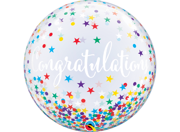 Congratulations Confetti Stars 1 Bubbleballong - 56cm (22")