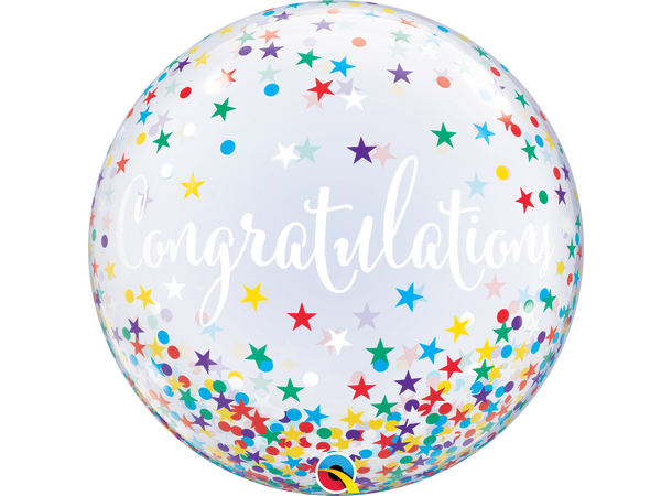 Congratulations Confetti Stars 1 Bubbleballong - 56cm (22") 