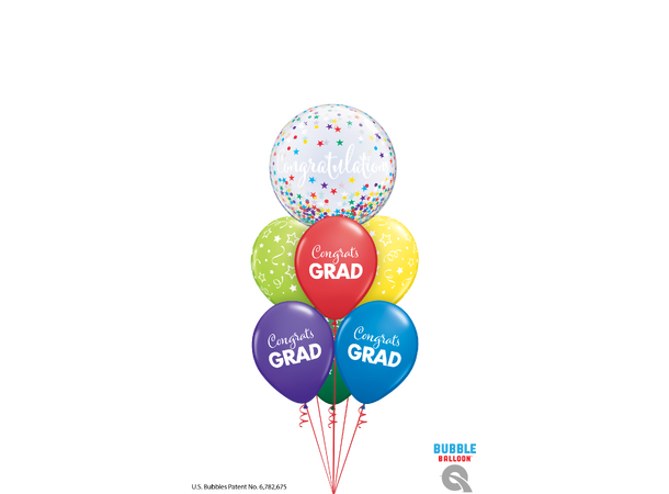 Congratulations Confetti Stars 1 Bubbleballong - 56cm (22")