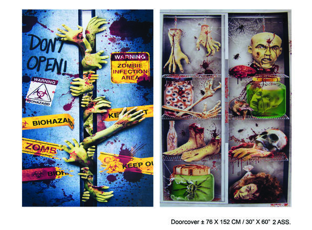 Dørplakat Halloween - 2 assorterte 1 Dørdekorasjon - 154x78cm