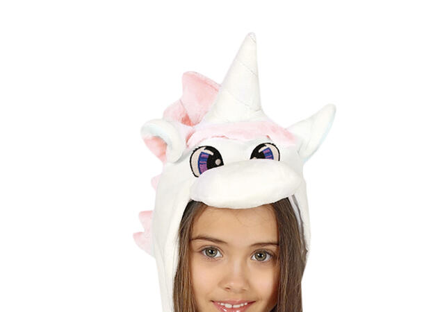 Enhjørning - Kigurumimi - Hvit/Rosa 1 Barnekostyme Unisex - Str 5-6år 