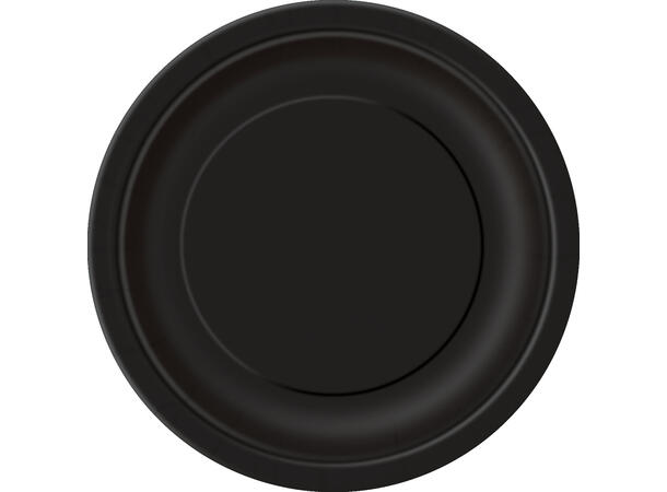 Ensfarget Sort - Plastfri 8 Runde tallerkener i papp - 23cm