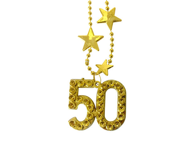 Halskjede - Gull - 50 år 1 Plast halskjede