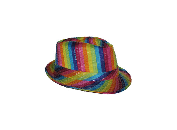 Hatt - Paljetter - Regnbue 1 Hatt