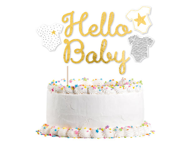 Hello Baby 1 Kakedekorasjon i papir