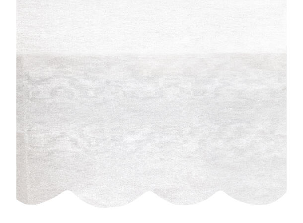 Hvit papirduk med bølgekant 1 Papirduk firkantet - 137x274cm