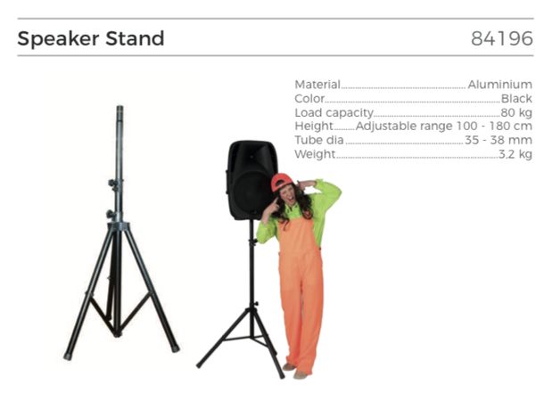 Høyttalerstativ Høyde 100-180cm